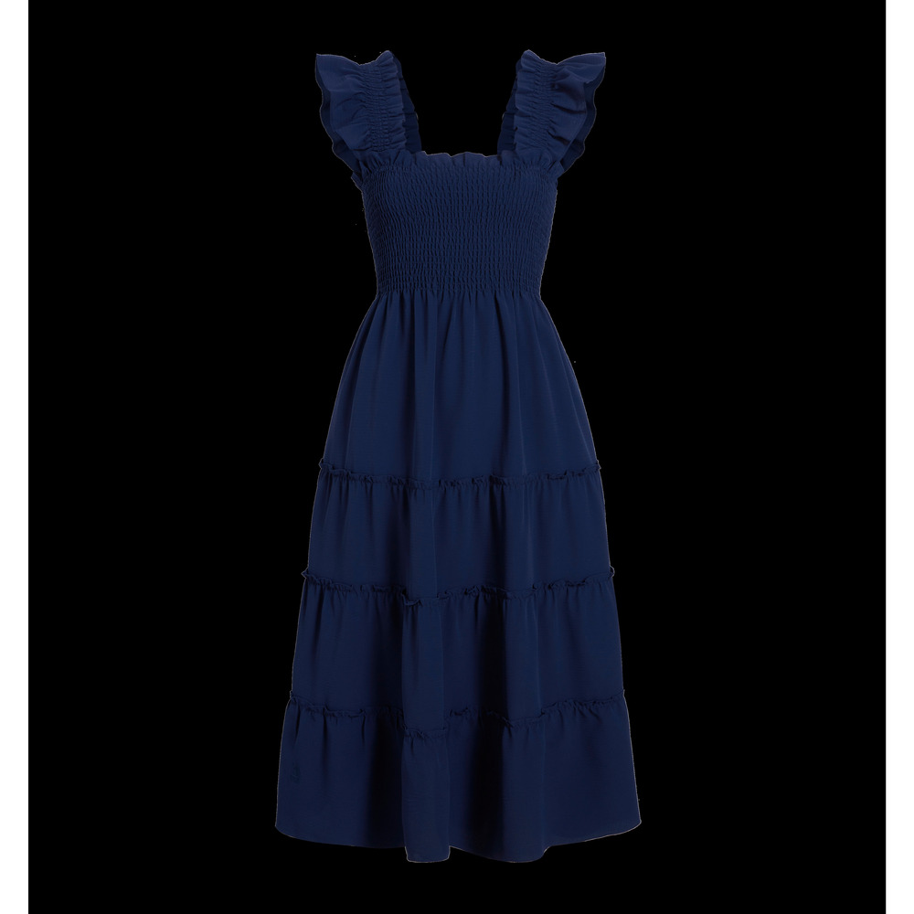 Hill House Home The Ellie Nap Dress - Navy Crepe Size SWrinkle Resistant Navy Cr